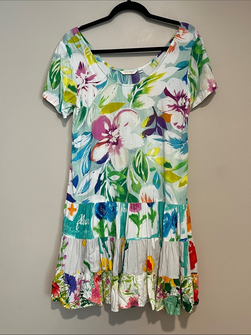 Jam’s World | Hattie drop waist mini dress Crystal womens size XS Hawaiian Fleur